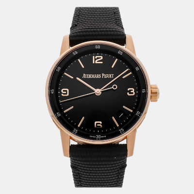 Pre-Owned Audemars Piguet Code 11.59 '15210OR.OO.A002KB.01' Men's Watch, Rose Gold Case, Automatic Movement 1225093 (black, arb26182)