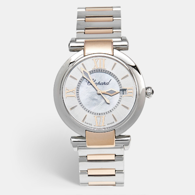 Chopard Imperiale 388532-6002 Women's Wristwatch, Silver Dial Mother of Pearl and Rose Gold Case 1224677 (arb26266)
