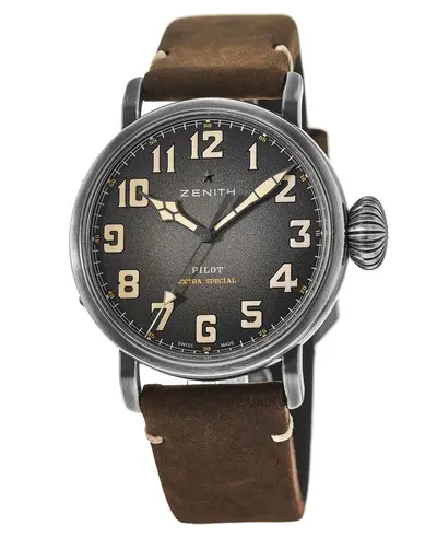 Zenith Pilot Type 20 Grey Dial Leather Strap Men's Luxury Watch - Article/Model: 11.2430.679/21.c801 (arb9344)