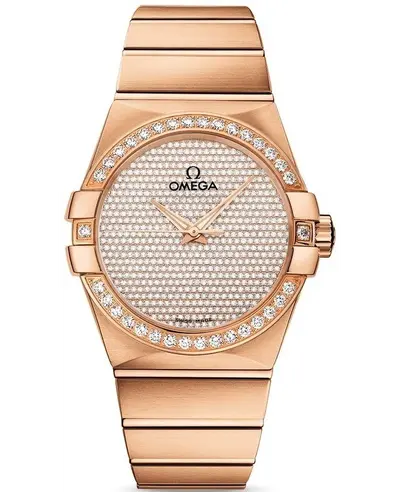 Authentic Omega Constellation Co-Axial Master Chronometer Diamond Dial Rose Gold Women's Watch Model 12355382099004 123.55.38.20.99.004 (arb9353)