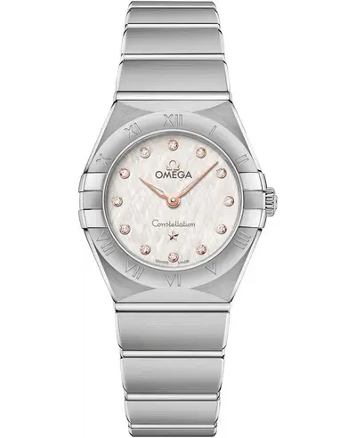 Omega Constellation Manhattan Quartz 25mm Silver Dial Diamond Stainless Steel Women's Watch Model 131.10.25.60.52.001 (arb9371)