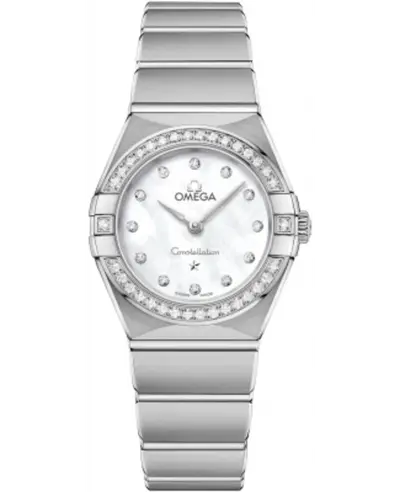 Omega Constellation Manhattan Quartz 25mm Mother of Pearl Dial Diamond Stainless Steel Women's Watch Model: 131.15.25.60.55.001 (arb9400)