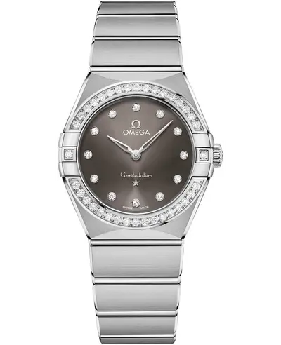 Omega Constellation Manhattan Quartz Watch 28mm Grey Dial Diamond - Model 131.15.28.60.56.001 (arb9405)