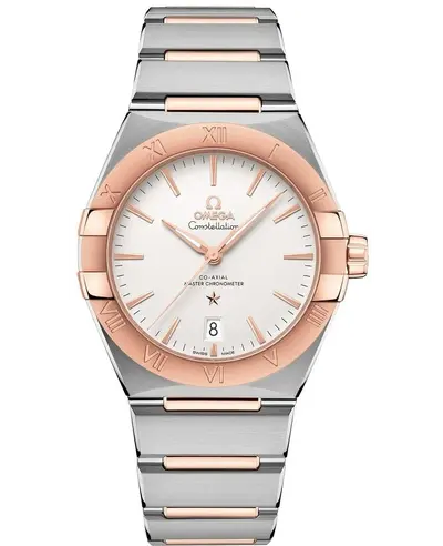 Omega Constellation Co-Axial Master Chronometer Silver Dial Rose Gold Stainless Steel Men's Watch 13120392002 131.20.39.20.02.001 (arb9448)