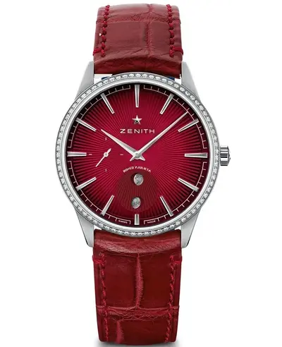 Limited Edition Zenith Elite Lady Moonphase Chronograph Red Dial Diamond Watch Model 16320169204C834 16.3201.692/04.C834 (red, arb9573)