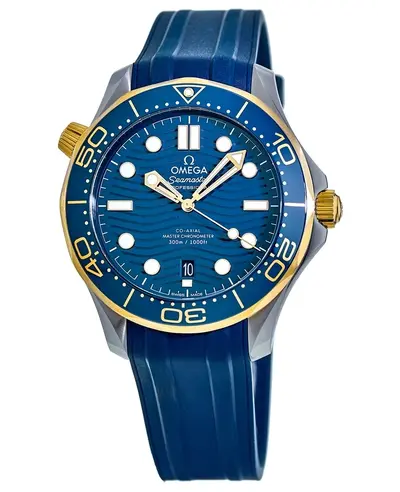 Omega Seamaster Diver 300M Sedna Gold Blue Dial Model 210.22.42.20.03.001 Men's Watch (blue, arb9678)