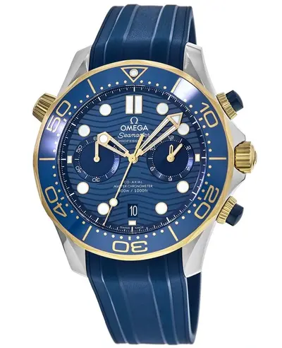 Omega Seamaster Diver 300M Blue Dial Rubber Strap Men's Watch Model 210.22.44.51.03.001 (blue, arb9681)