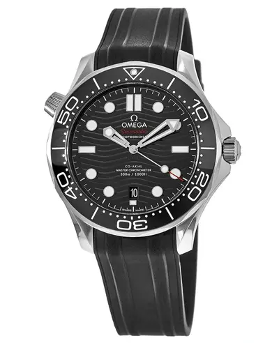 Omega Seamaster Diver 300M Automatic Black Dial Rubber Strap Men's Watch Model 210.32.42.20.01.001 (black, arb9693)
