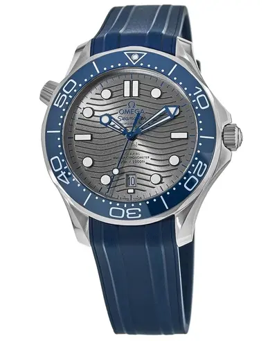 Omega Seamaster Diver 300M Grey Dial Rubber Strap Men's Watch, Model: 210.32.42.20.06.001 (arb9699)