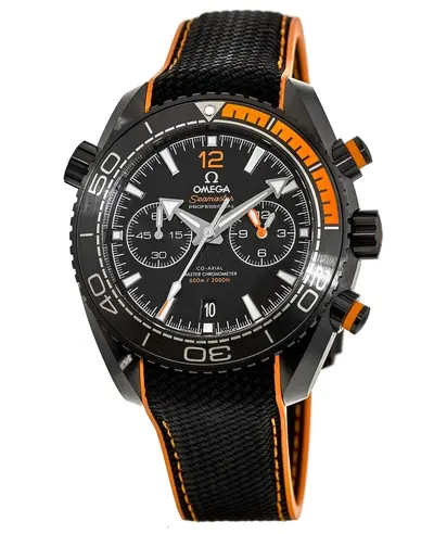 Omega Seamaster Planet Ocean 600M Deep Black Ceramic Orange Rubber Strap Men's Watch Model 21592465101001 215.92.46.51.01.001 (black, arb9754)