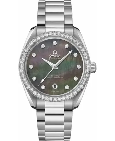 Omega Seamaster Aqua Terra 150m Master Co-Axial Chronometer, 38 MM Mother of Pearl Diamond Dial Stainless Steel Women's Watch (Model 220.15.38.20.57.001) / Reference 220.1 (arb9827)