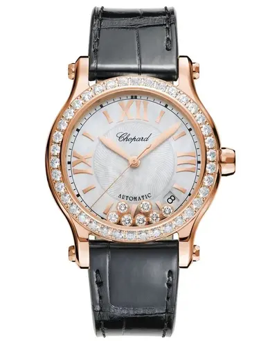 Chopard Happy Sport Medium Automatic 36mm Mother of Pearl Diamond Bezel Women Watch Model 274808-5006 (arb9960)