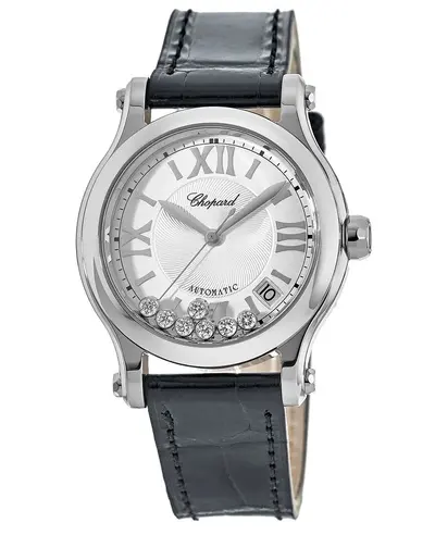 Chopard Happy Sport Medium Automatic 36mm Silver Diamond Dial Women's Watch Model 278559-3001 (arb9990)