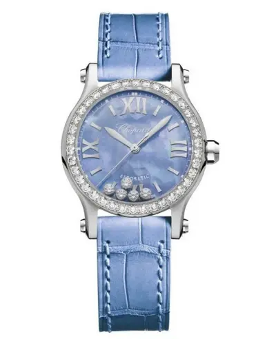 Chopard Happy Sport 278573-3010 - Blue Dial Diamond Bezel Women's Watch (blue, arb10006)