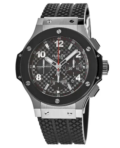 Hublot Big Bang 44mm Black Chronograph Ceramic Bezel Rubber Strap Men's Watch Model: 301.SB.131.RX (black, arb10145)