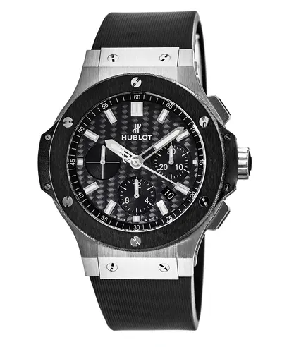 Hublot Big Bang 44mm Ceramic Carbon Fiber Chronograph Dial Rubber Strap Men's Watch Model: 301.SM.1770.RX (black, arb10148)