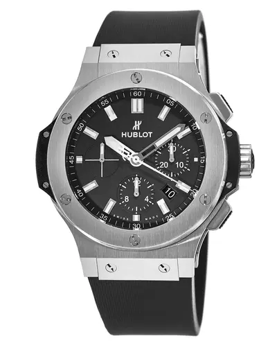 Hublot Big Bang 44mm Stainless Steel Black Chronograph Rubber Strap Men's Watch, Model: 301.SX.1170.RX (black, arb10149)