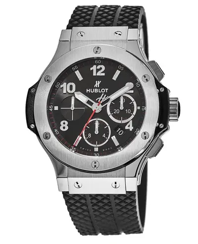 Hublot Big Bang 44mm Classic Steel Black Chronograph Rubber Strap Men's Watch: Model 301.SX.130.RX (black, arb10151)
