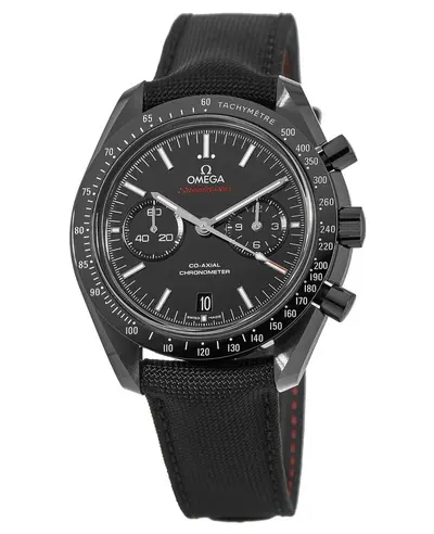 Omega Speedmaster Moonwatch Co-Axial Chronograph Dark Side of the Moon Automatic Black Dial Ceramic Nylon Strap Men's Watch Model 31192445101003 311.92.44.51.01.003 (black, arb10189)