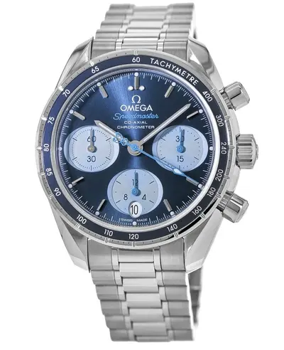 Omega Speedmaster Co-Axial Chronograph 38mm Blue Dial Orbis Steel Unisex Watch, Model: 324.30.38.50.03.002 (blue, arb10212)