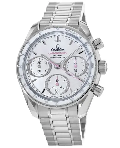 Omega Speedmaster Co-Axial Chronograph Diamond Mother of Pearl Dial Stainless Steel Unisex Watch - Model 324.30.38.50.55.001 (arb10214)