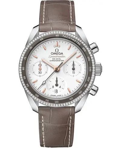 Omega Speedmaster Co-Axial Chronograph Unisex Brown Leather Watch 324.38.38.50.02.001 (arb10215)
