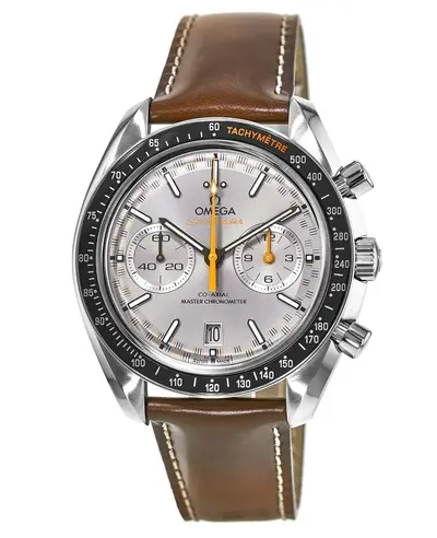 Racing Chronometer Automatic Grey Dial Brown Leather Strap Men's Watch Model 329.32.44.51.06.001 Omega (arb10237)