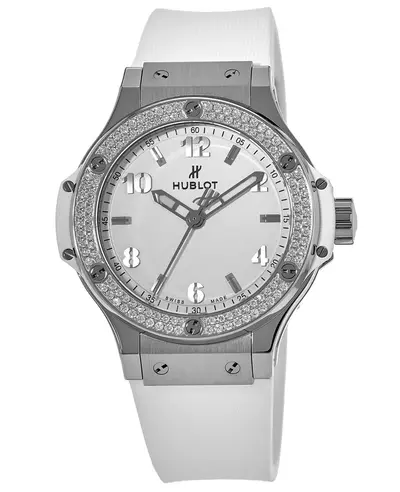Authentic Hublot Big Bang 38mm Diamond Bezel White Strap Women's Watch Model 361.SE.2010.RW.1104 (white, arb10282)