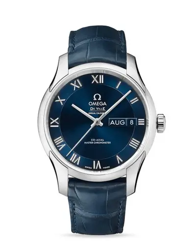 Omega De Ville Annual Calendar Hour Vision Blue Dial Model 43313412203001 433.13.41.22.03.001 (blue, arb10501)