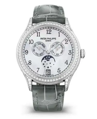 Patek Philippe Complications Annual Calendar White Gold Diamonds Women's Watch Model 4948G-010 (arb10718)