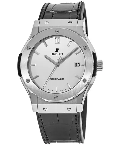 Hublot Classic Fusion 45mm Opalin, Titanium Case and Black Alligator Leather Strap - Model: 511.NX.2611.LR (arb10769)