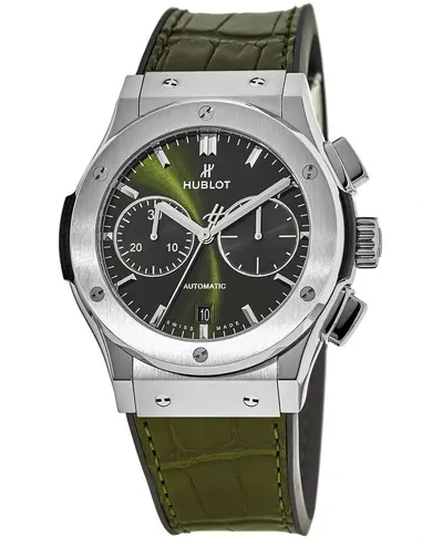 Hublot Classic Fusion Chronograph 521.NX.8970.LR Green Dial, Green Leather Strap (green, arb10829)