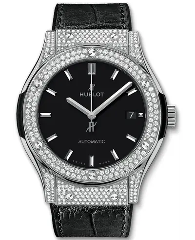Hublot Classic Fusion 42mm Diamond Black Dial Men's Watch Model 542.NX.1171.LR.1704 (black, arb10901)