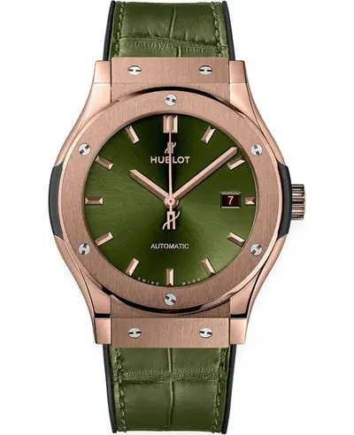 HUBLOT Classic Fusion Automatic 542.OX.8980.LR Green Dial, Rose Gold Case (green, arb10917)