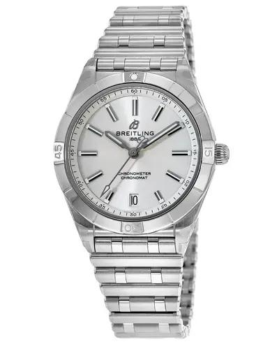 Authentic Breitling Chronomat Automatic 36 White Dial Steel Women's Watch Model A10380102A4B A10380101A3A1 (arb11225)