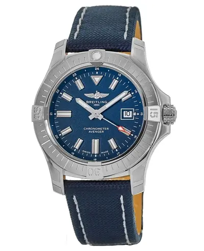 Breitling Avenger Automatic 43 Blue Dial Military Strap Men's Watch Model A17318101C1X1 (blue, arb11253)