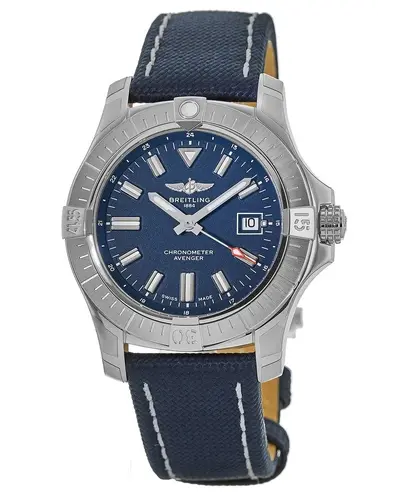 Breitling Avenger Automatic 43 Blue Dial Leather Strap Men's Watch Model A17318102C1X2 A17318101C1X2 (blue, arb11254)