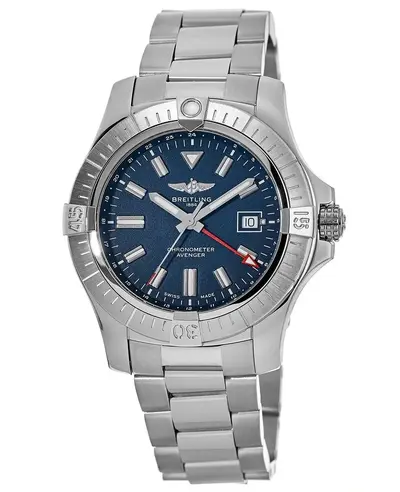 Breitling Avenger Automatic GMT 45 Blue Dial Stainless Steel Men's Watch A32395101C1A1 (blue, arb11342)