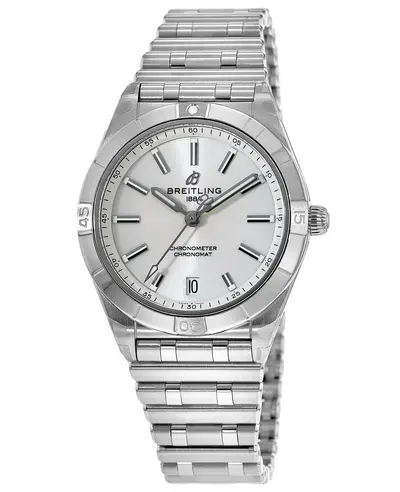 Women's Breitling Chronomat Quartz 32 White Dial Stainless Steel Watch Model A77310101A2A1 (white, arb11355)