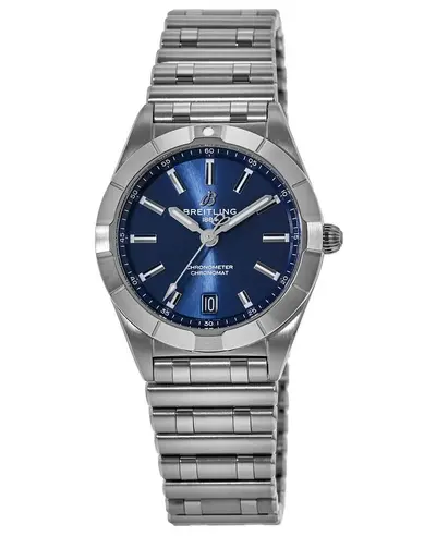 Breitling Chronomat Quartz 32 Blue Dial Stainless Steel Women's Watch, Model: a77310102c1a1 A77310101C1A1 (blue, arb11356)