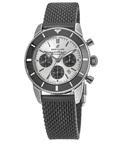 Breitling Superocean Heritage Chronograph 44 AB0162/G840/279S - Silver Dial Rubber Strap Men's Watch AB0162121G1S1 (arb11458)