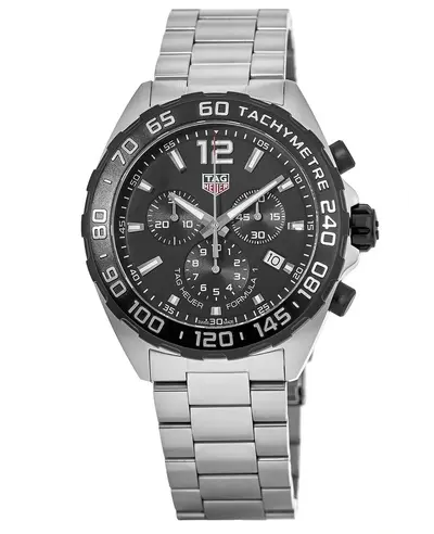 CAZ1010.BA0842 Tag Heuer Formula 1 Quartz Chronograph Black Dial Steel Men's Watch (black, arb11507)