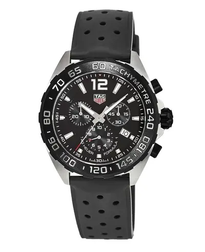 Brand New Authentic Tag Heuer Formula 1 Caz1010.Ft8024 Quartz Chronograph Men's Watch Black Dial Rubber Strap (black, arb11509)