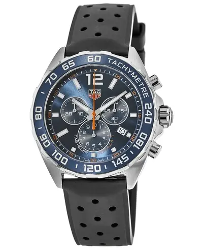 Brand New Tag Heuer Formula 1 Chronograph Quartz Blue Dial Rubber Men's Watch CAZ1014.FT8024 (blue, arb11513)