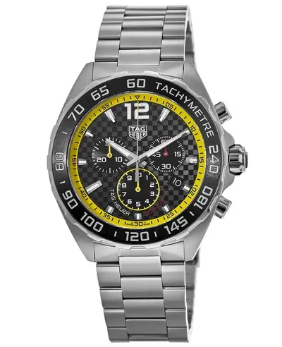 Brand New Authentic Tag Heuer Formula 1 Quartz Chronograph Black Dial Stainless Steel Men's Watch caz101ac.ba0842 (black, arb11515)