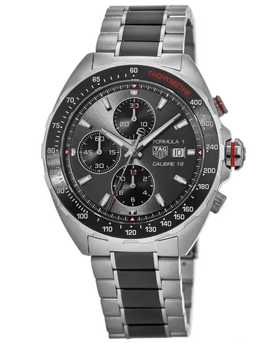 Tag Heuer Formula 1 Automatic Chronograph Grey Dial Ceramic & Steel Men's Watch CAZ2012.BA0970 (arb11539)
