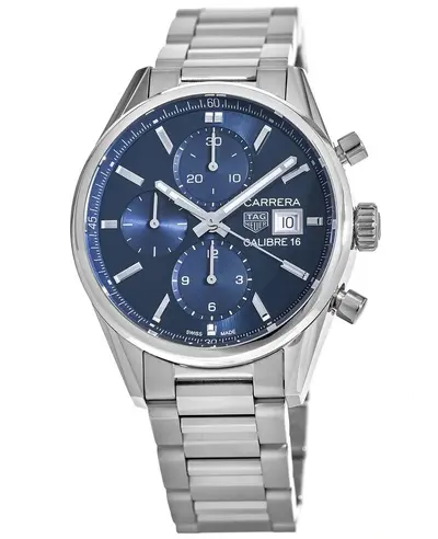 The Tag Heuer Carrera Calibre 16 Chronograph Blue Dial Steel Men's Watch cbk2112.ba0715 (blue, arb11552)