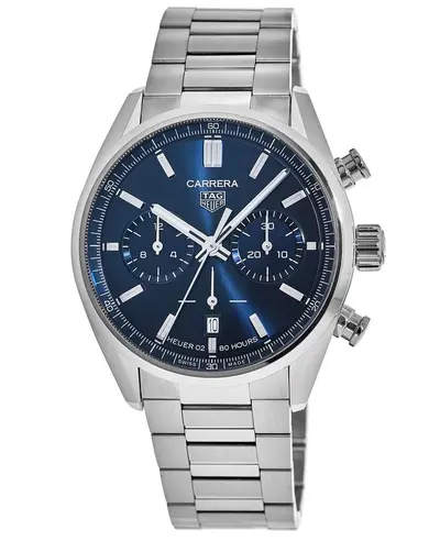 Tag Heuer Carrera Calibre Heuer 02 [cbn2011.ba0642] Blue Dial Steel Men's Chronograph Automatic Watch (blue, arb11565)