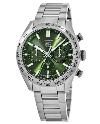 Tag Heuer Carrera Chronograph Automatic Green Dial Steel Men's Watch CBN2A10.BA0643 (green, arb11573)
