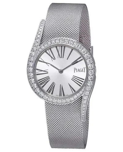 Piaget Limelight Gala 32mm Quartz Silver Dial Diamond Bezel White Gold Women's Watch Model G0A41212 (arb11652)